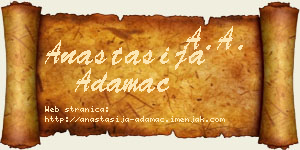 Anastasija Adamac vizit kartica